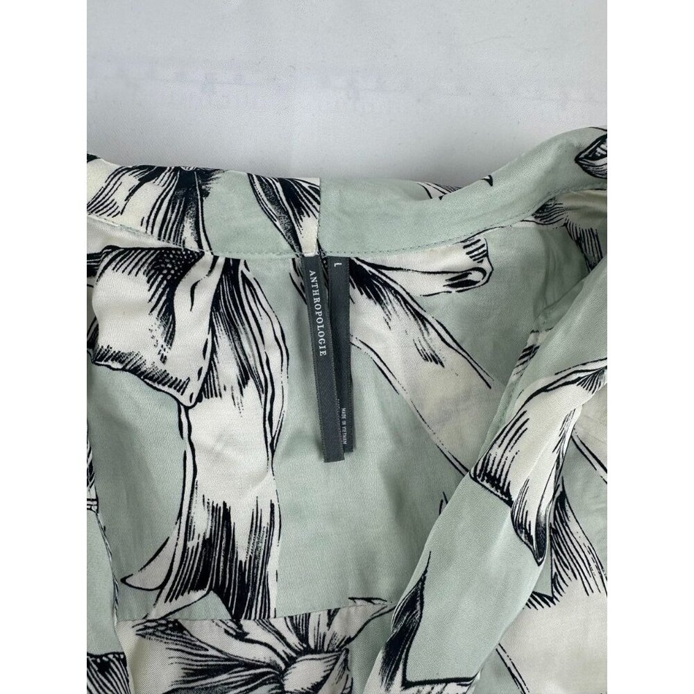 NWT Anthropologie Bow Print Women's Pajama top - Black and White Size Large - Picture 3 of 7